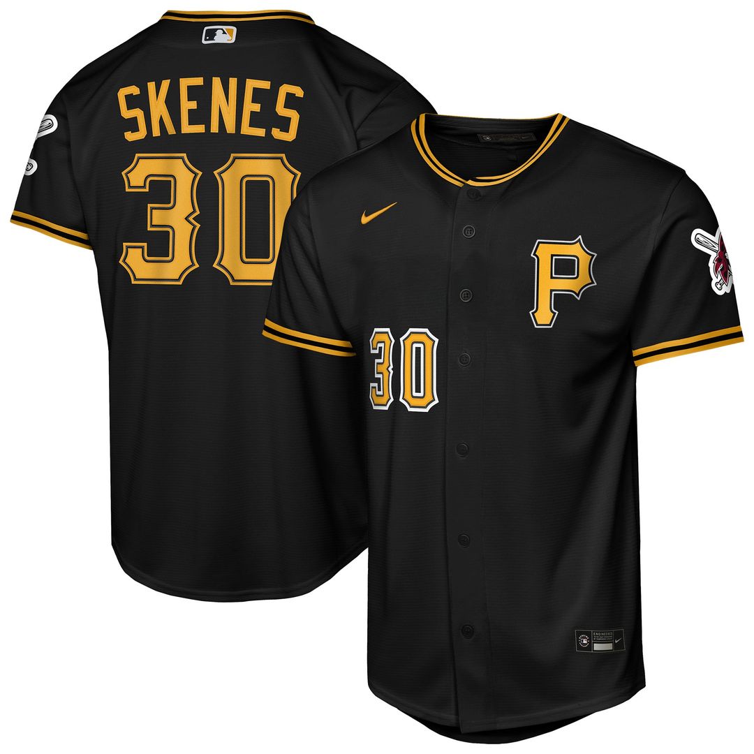Pittsburgh Pirates Paul Skenes Youth Alternate Stadium Jersey (Black)