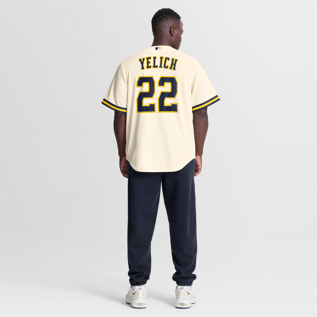 Milwaukee Brewers Christian Yelich Home Replica Jersey (Cream)