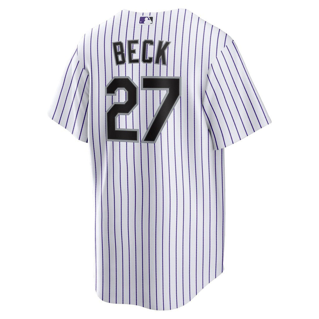 Colorado Rockies Jordan Beck Home Replica Jersey (White)