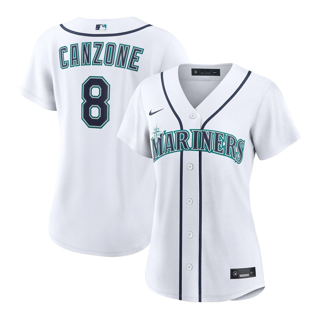 Seattle Mariners Dominic Canzone Women's Home Replica Jersey (White)