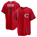 Cincinnati Reds Spencer Steer 2026 City Connect Stadium Jersey (Red)