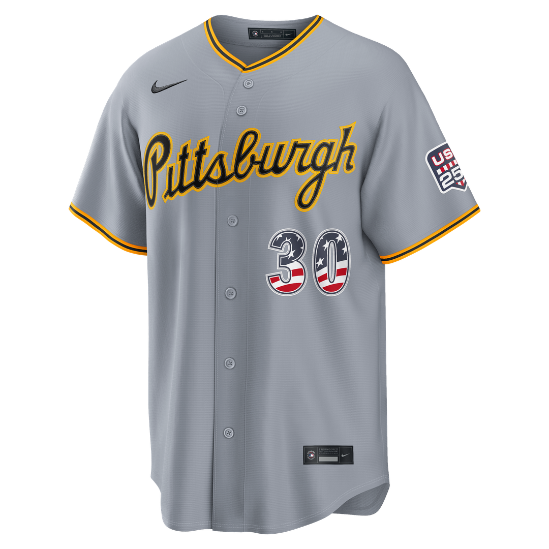 Pittsburgh Pirates Paul Skenes USA 250 Fourth of July Road Stadium Jersey (Gray)