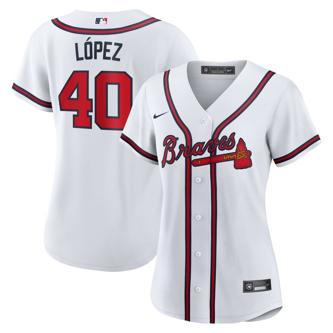 Atlanta Braves Reynaldo Lopez Women's Home Replica Jersey (White)