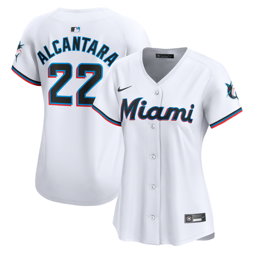 Miami Marlins Sandy Alcantara Women's Home Limited Jersey (White)