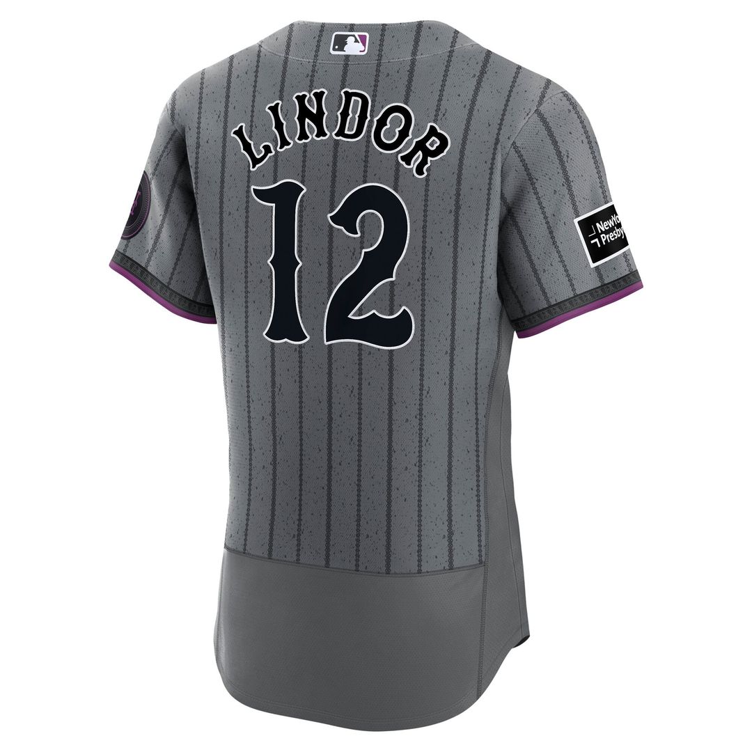 New York Mets Francisco Lindor City Connect Authentic Sponsor Patch Jersey (Gray)