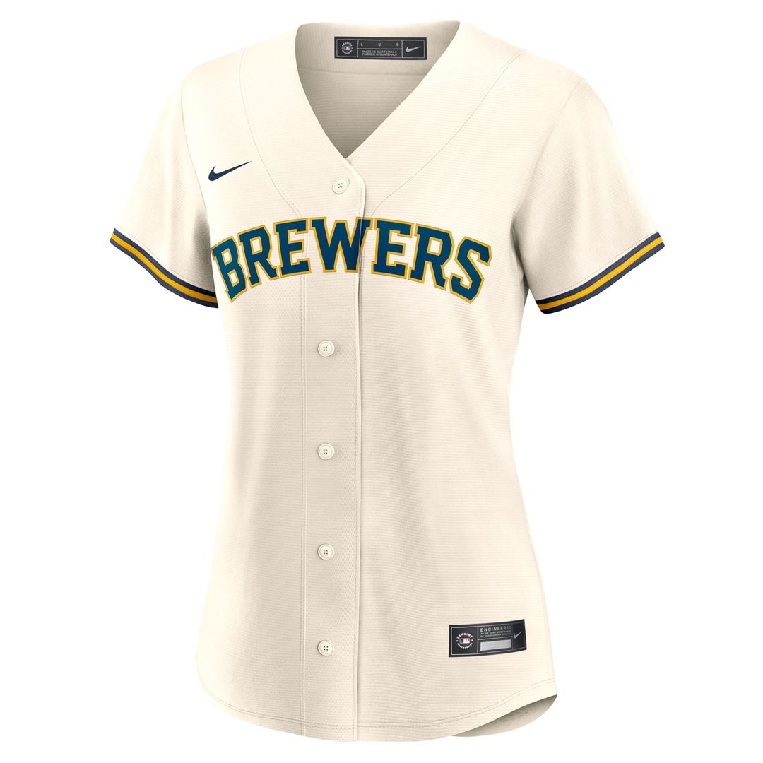 Milwaukee Brewers Joey Ortiz Women's Home Replica Jersey (Cream)