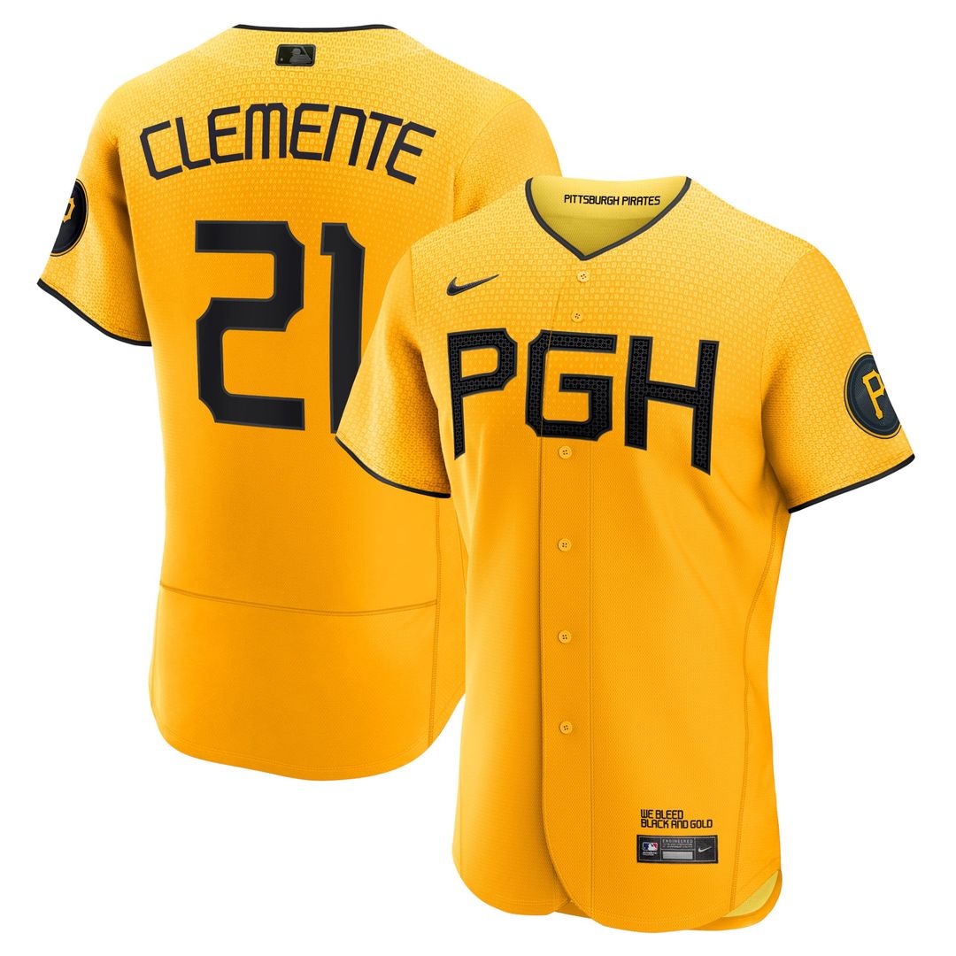 Pittsburgh Pirates Roberto Clemente City Connect Authentic Player Jersey (Gold)