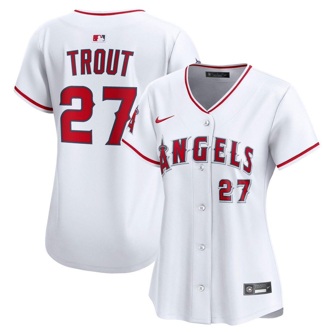 Los Angeles Angels Mike Trout Women's Home Limited Jersey (White)
