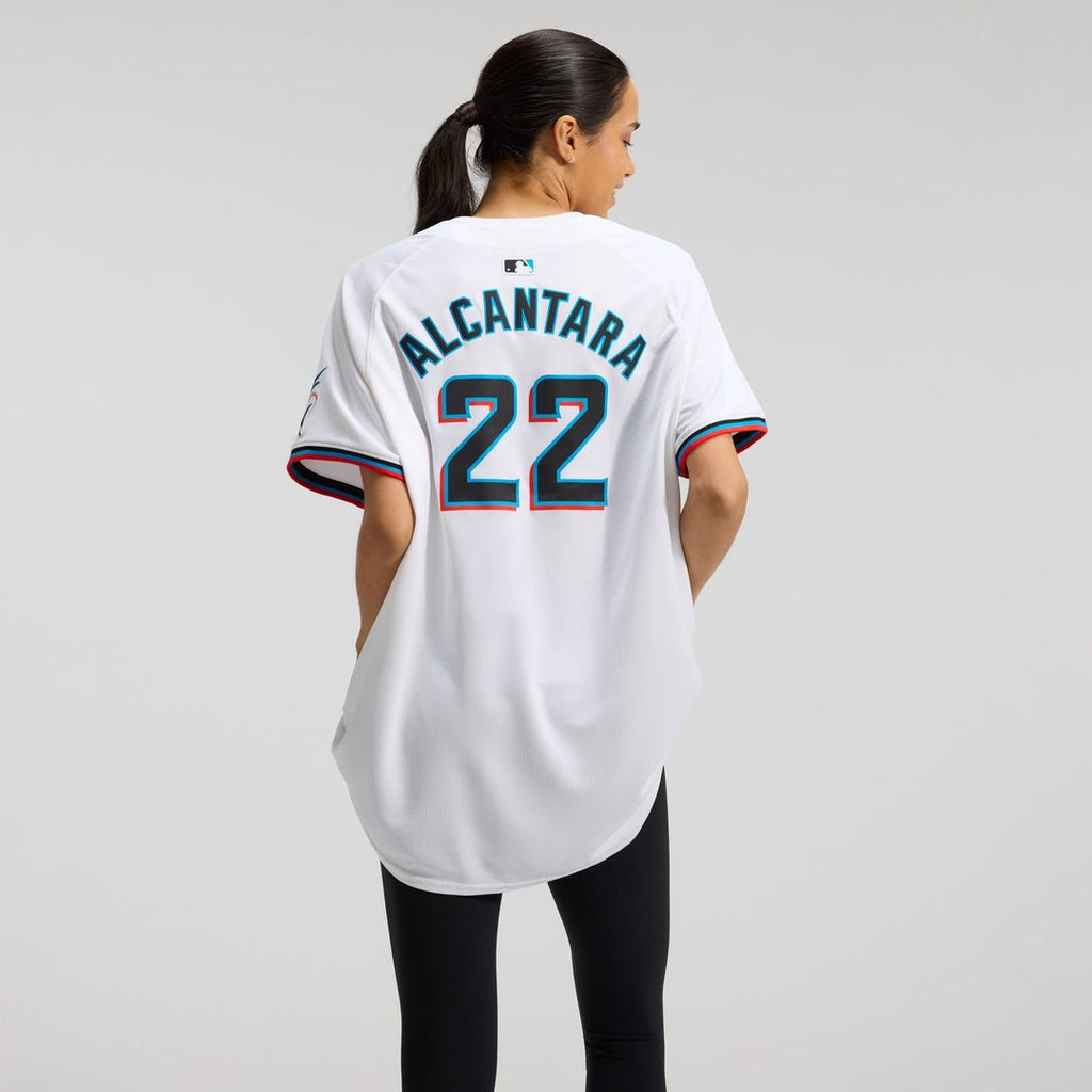 Miami Marlins Sandy Alcantara Women's Home Limited Jersey (White)