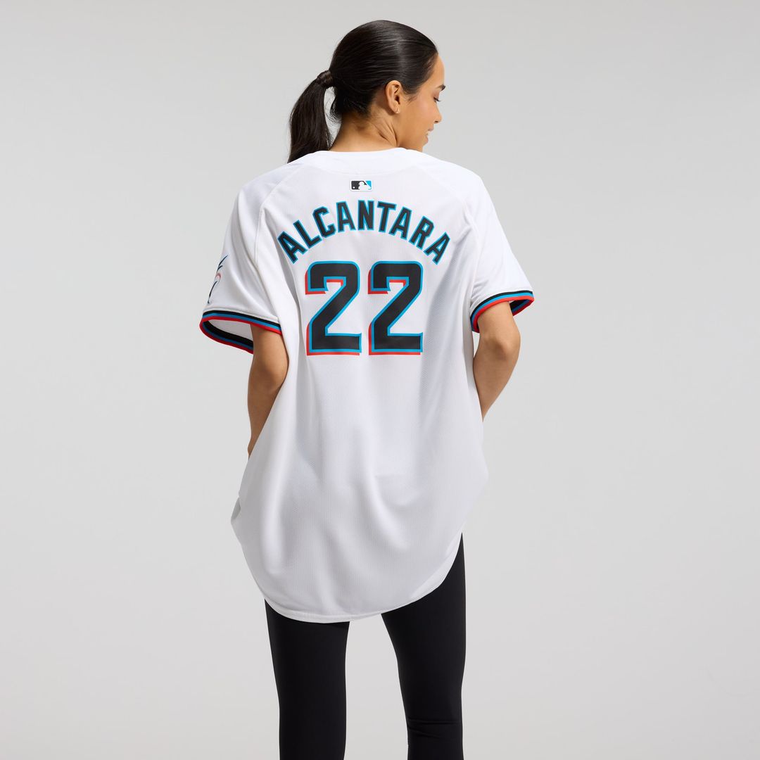 Miami Marlins Sandy Alcantara Women's Home Limited Jersey (White)