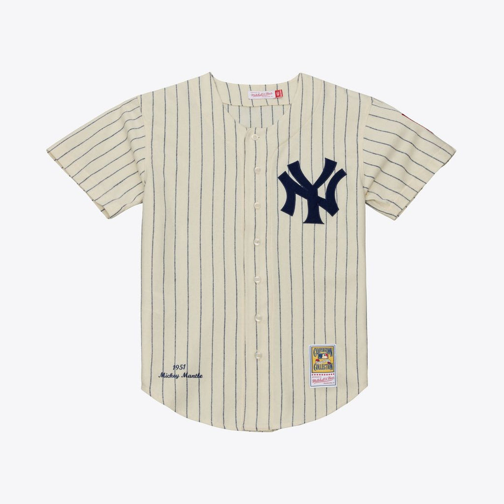 New York Yankees Mickey Mantle 1951 Cooperstown Authentic Jersey (Cream)