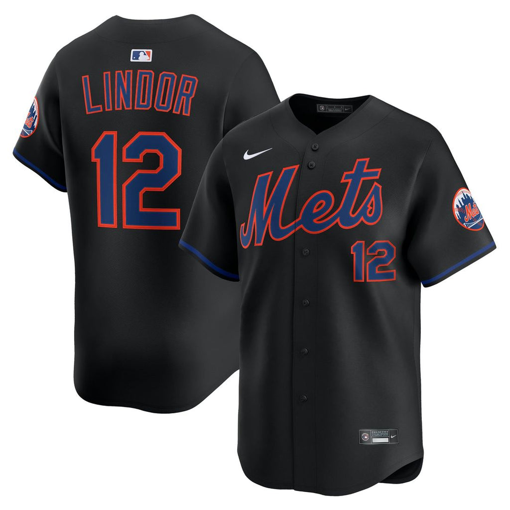 New York Mets Francisco Lindor Alternate Limited Jersey (Black)