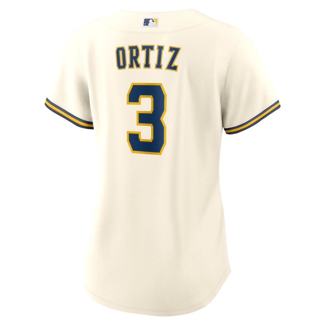 Milwaukee Brewers Joey Ortiz Women's Home Replica Jersey (Cream)