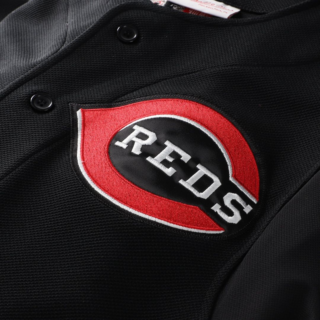 Cincinnati Reds Ken Griffey Jr. Cooperstown Authentic Mesh Batting Practice Jersey (Black)