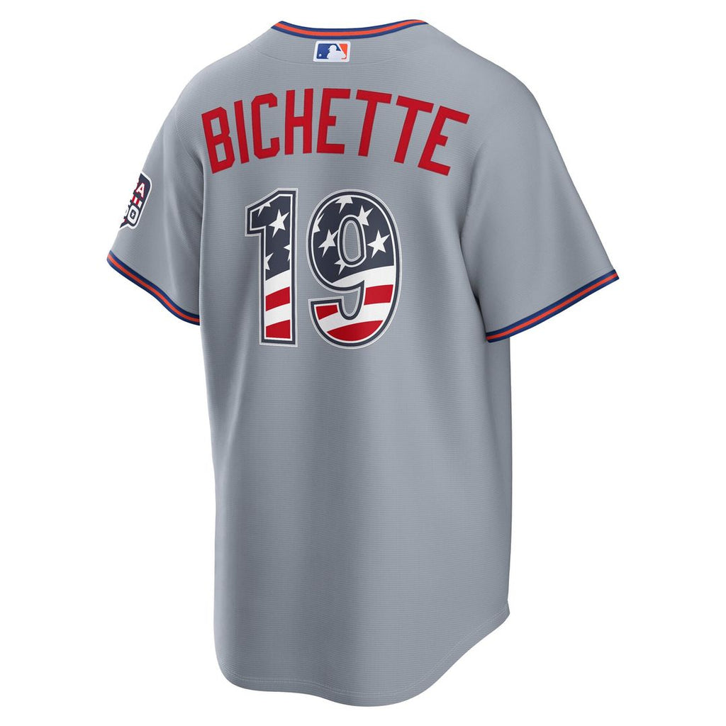New York Mets Bo Bichette USA 250 Fourth of July Road Stadium Jersey (Gray)