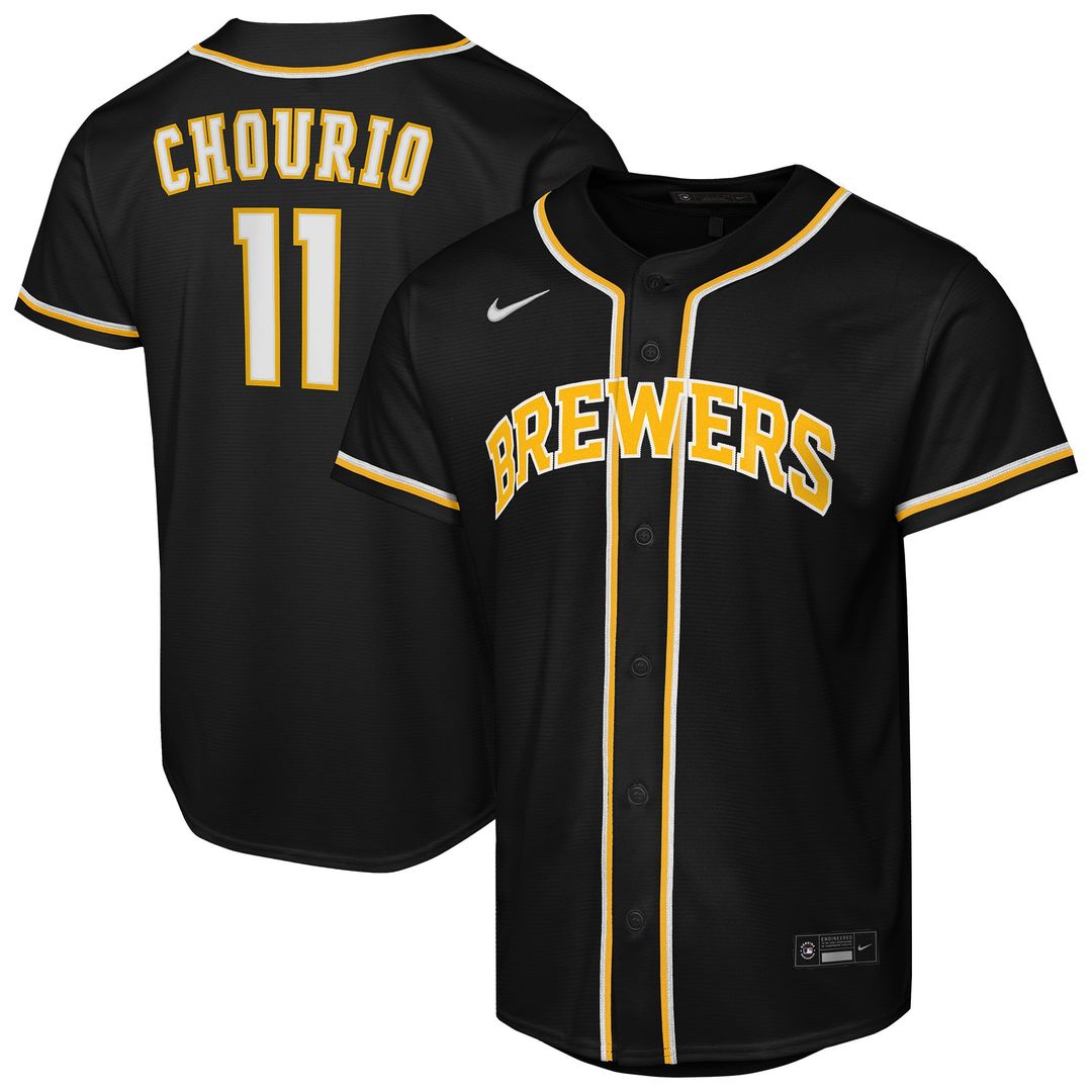 Milwaukee Brewers Jackson Chourio Youth Fashion Replica Jersey (Black)