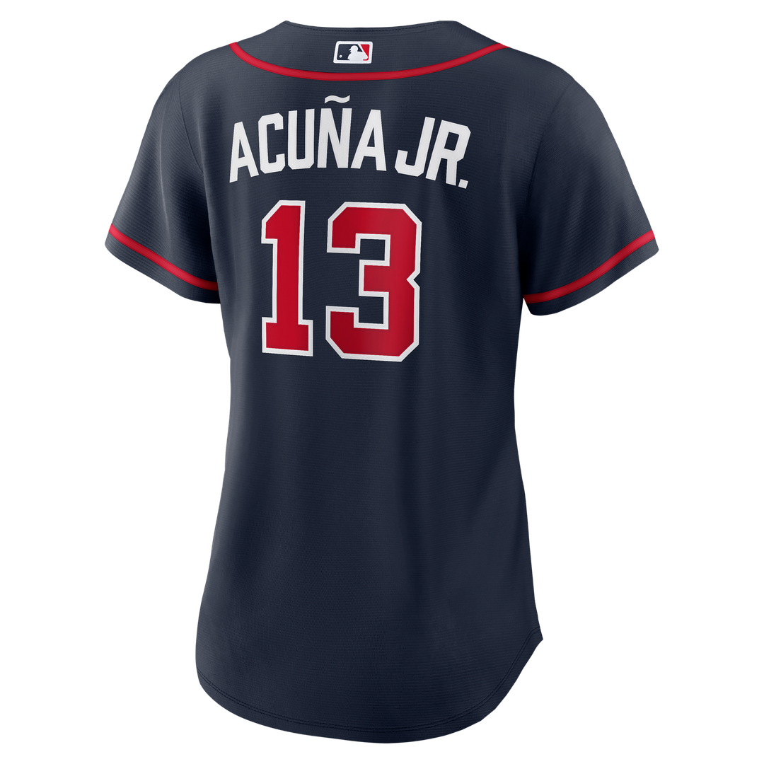 Atlanta Braves Ronald Acuña Jr. Women's Alternate Replica Jersey (Navy)
