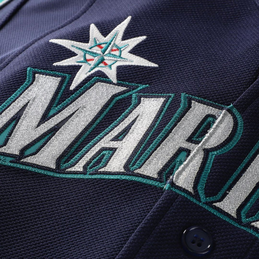 Seattle Mariners Ichiro Suzuki 2006 Cooperstown Mesh Batting Practice Button-Up Jersey (Navy)