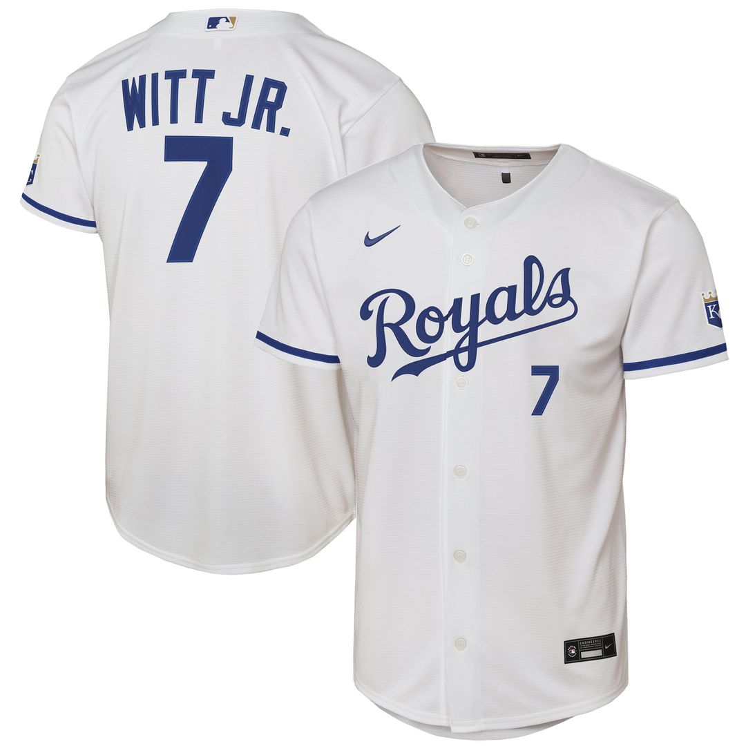 Kansas City Royals Bobby Witt Jr. Youth Home Stadium Jersey (White)
