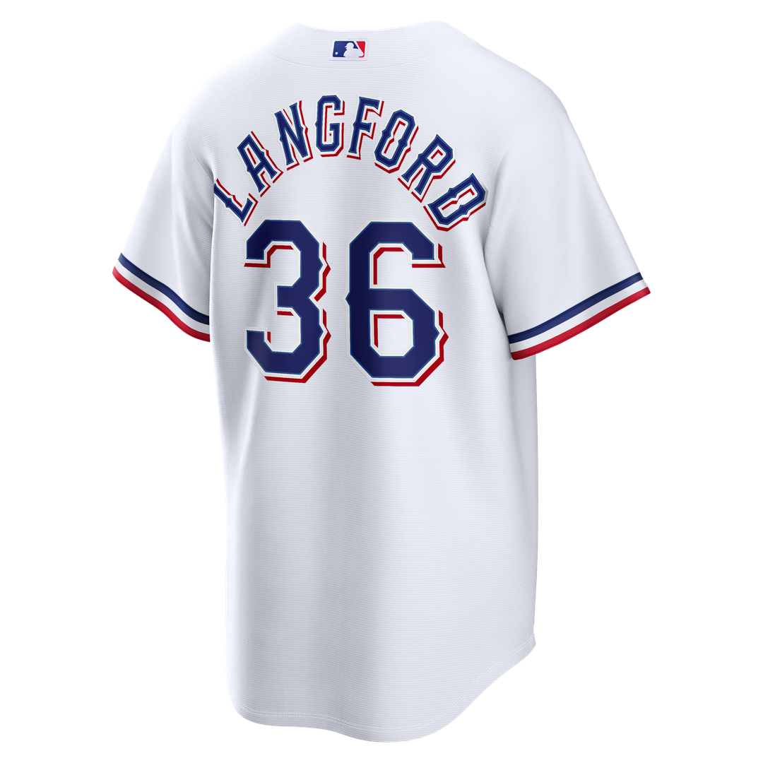 Texas Rangers Wyatt Langford Home Replica Jersey (White)