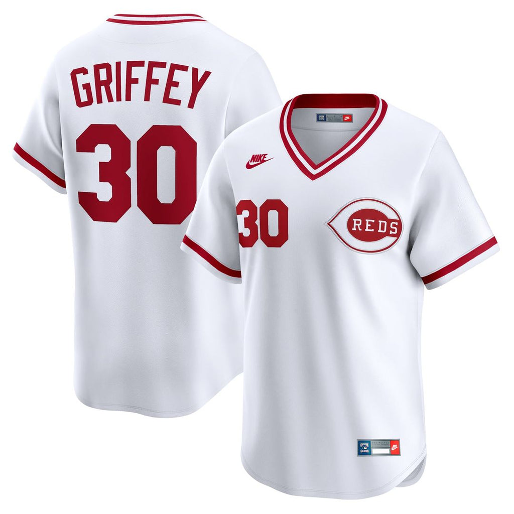 Cincinnati Reds Ken Griffey Throwback Cooperstown Limited Jersey (White)