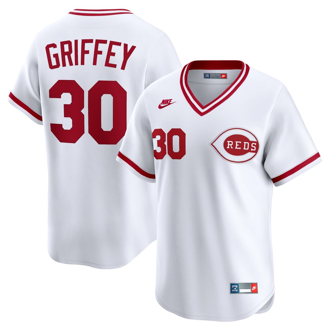 Cincinnati Reds Ken Griffey Throwback Cooperstown Limited Jersey (White)