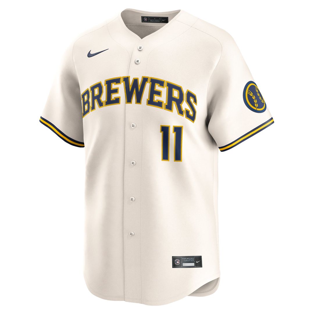 Milwaukee Brewers Jackson Chourio Home Limited Jersey (Cream)