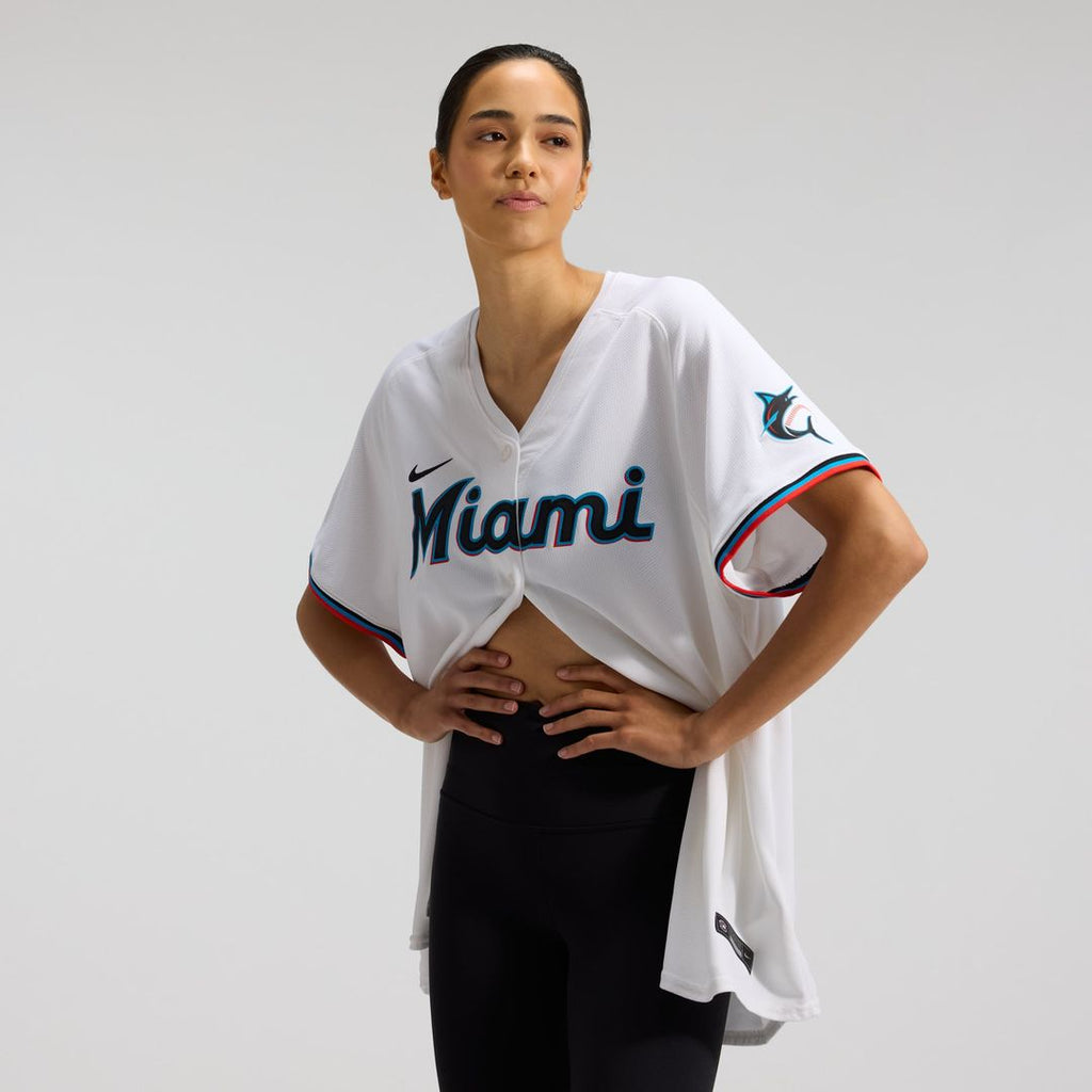 Miami Marlins Sandy Alcantara Women's Home Limited Jersey (White)