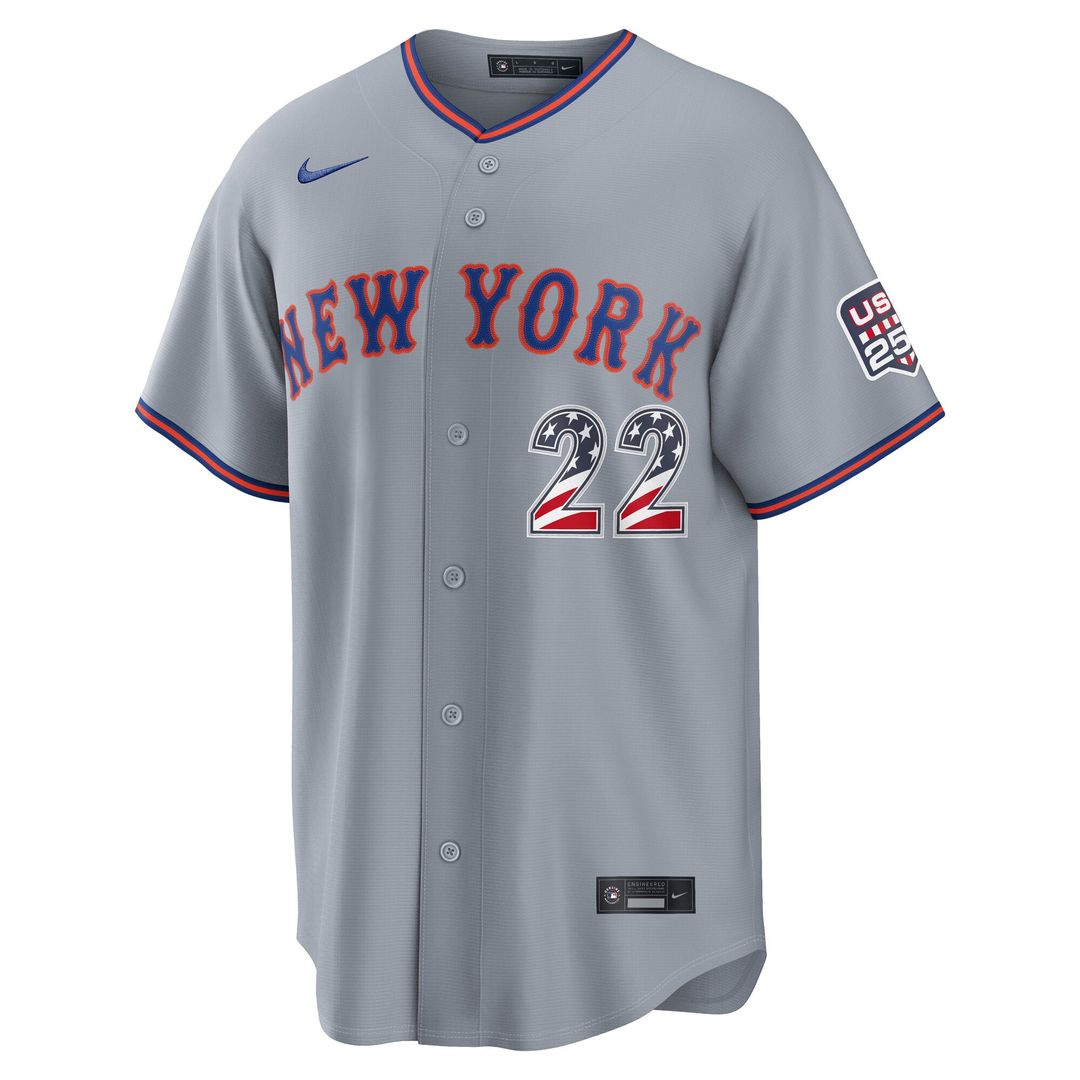 New York Mets Juan Soto USA 250 Fourth of July Road Stadium Jersey (Gray)