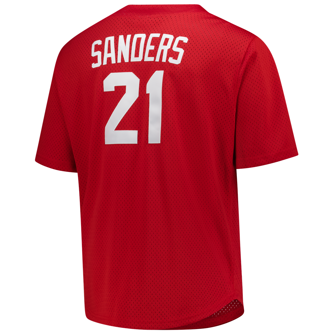 Cincinnati Reds Deion Sanders Big & Tall Cooperstown Mesh Batting Practice Jersey (Red)
