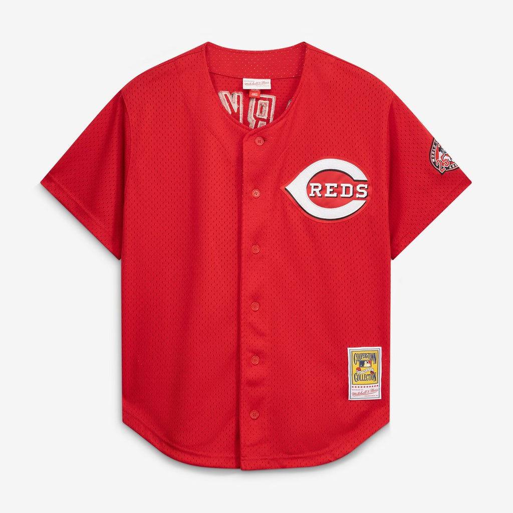 Cincinnati Reds Barry Larkin Throwback Cooperstown Mesh Batting Practice Jersey (Red)
