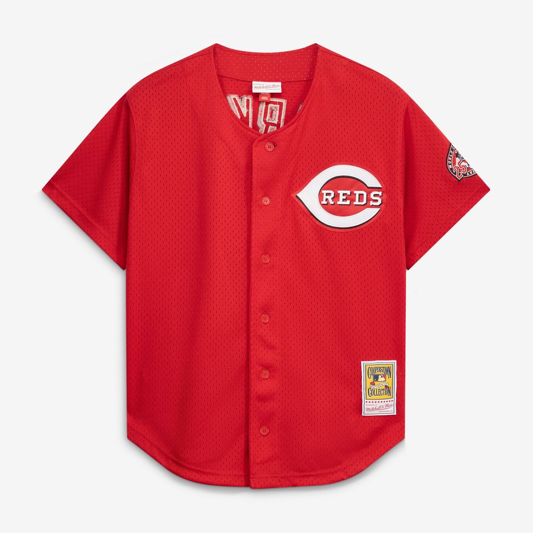 Cincinnati Reds Barry Larkin Throwback Cooperstown Mesh Batting Practice Jersey (Red)