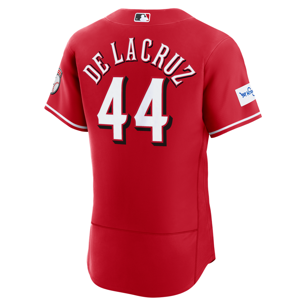 Cincinnati Reds Elly De La Cruz Alternate Authentic Sponsor Patch Jersey (Red)