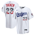 Los Angeles Dodgers Kyle Tucker USA 250 Fourth of July Home Stadium Jersey (White)