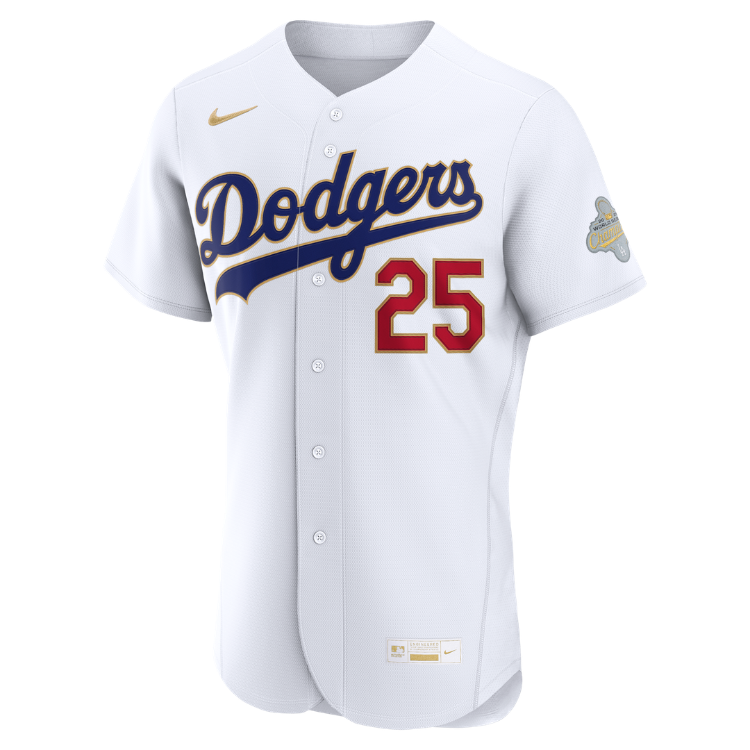 Los Angeles Dodgers Tommy Edman 2026 Gold Collection Authentic Jersey (White)