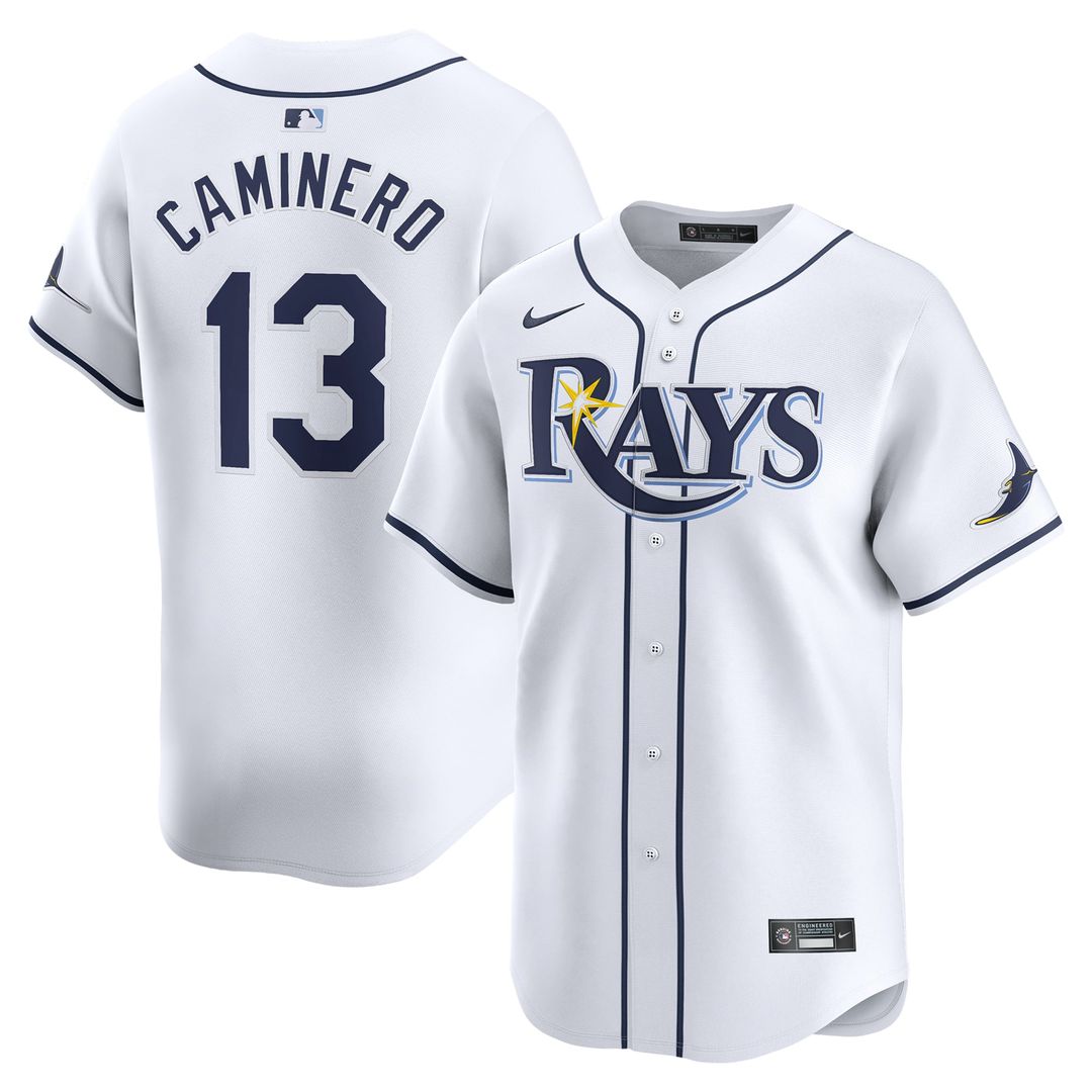 Tampa Bay Rays Junior Caminero Youth Home Limited Jersey (White)