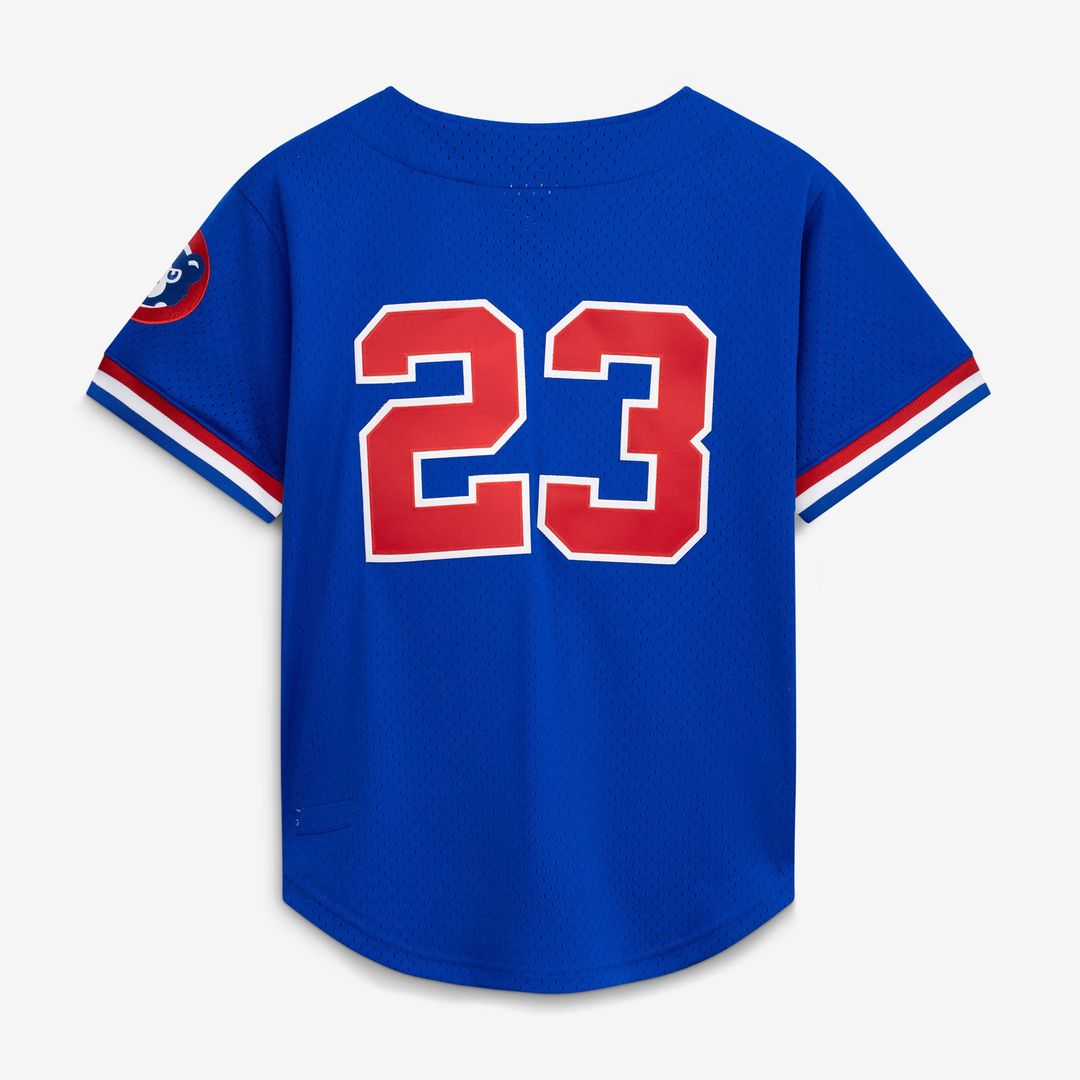 Chicago Cubs Ryne Sandberg Cooperstown 1996 Mesh Batting Practice Button-Up Jersey (Royal)
