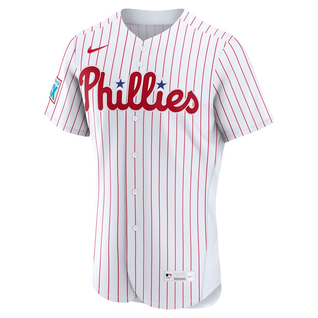 Philadelphia Phillies Home Sponsor Patch Authentic Jersey (White)