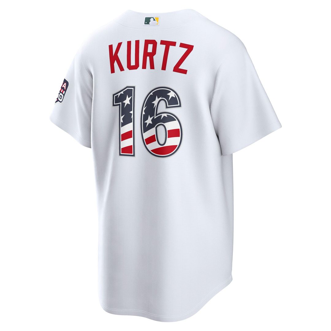 Athletics Nick Kurtz USA 250 Fourth of July Home Stadium Jersey (White)