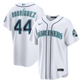 Seattle Mariners Julio Rodríguez Home Stadium 50th Season Patch Jersey (White)