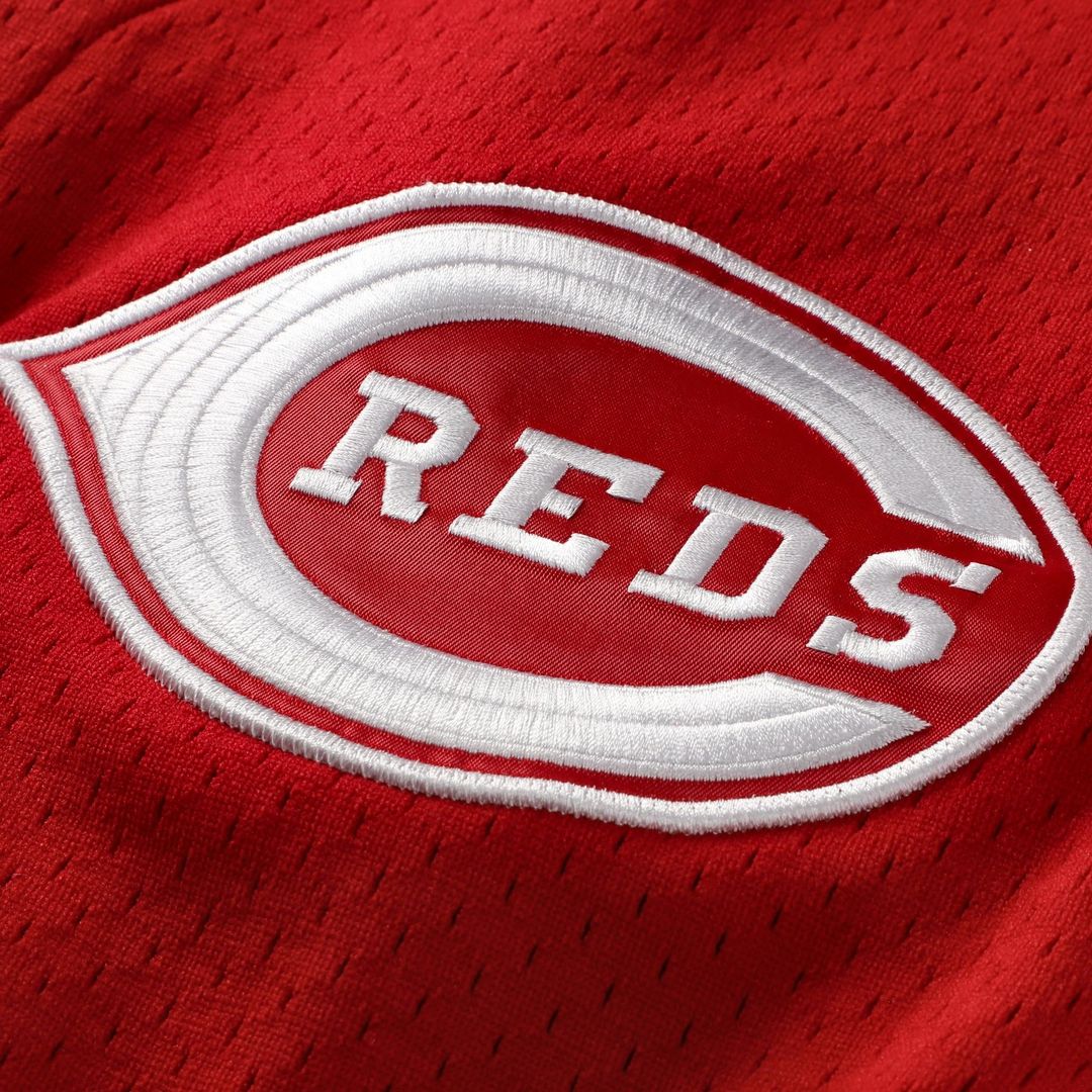Cincinnati Reds Deion Sanders Cooperstown Mesh Batting Practice Button-Up Jersey (Red)