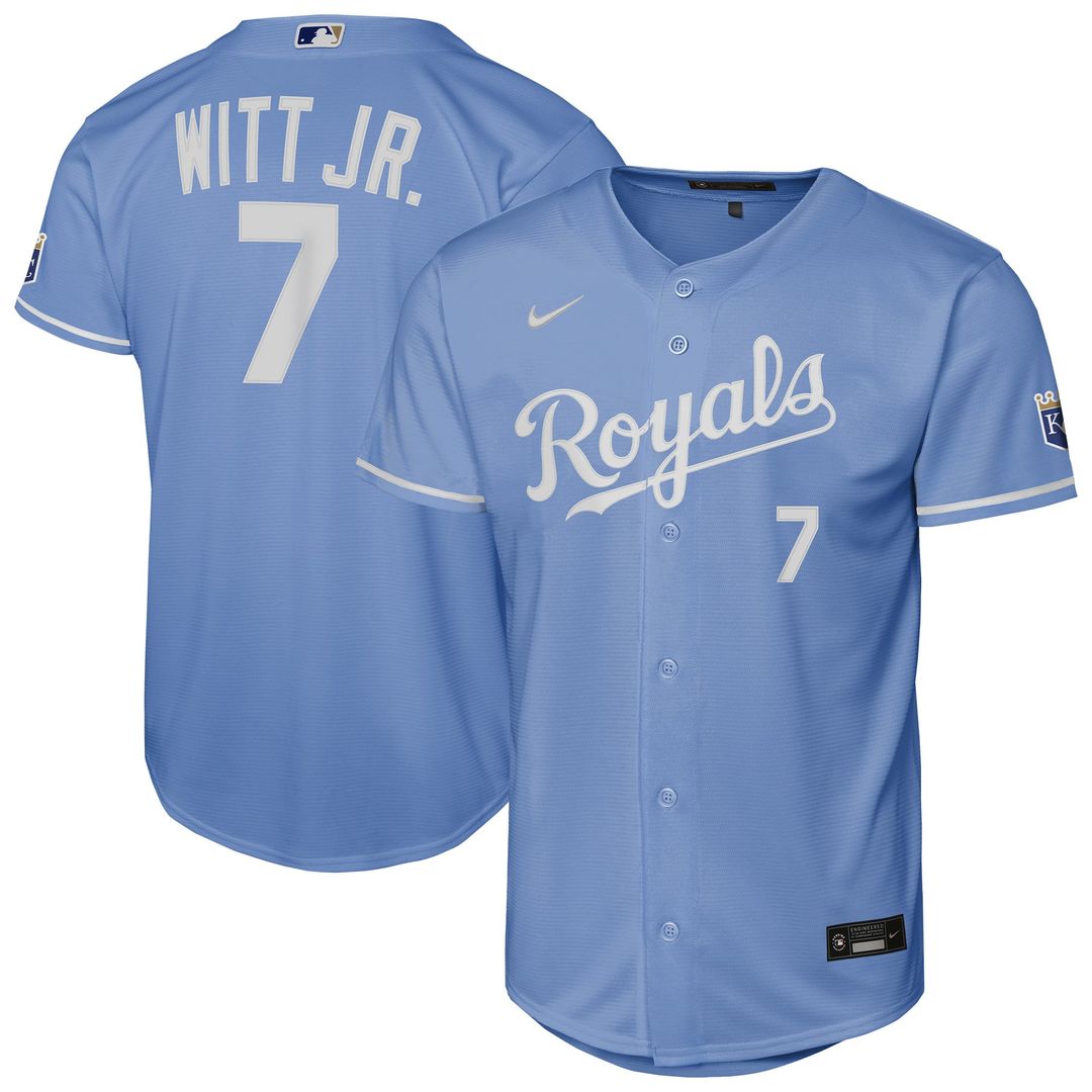Kansas City Royals Bobby Witt Jr. Youth Alternate Stadium Jersey (Light Blue)