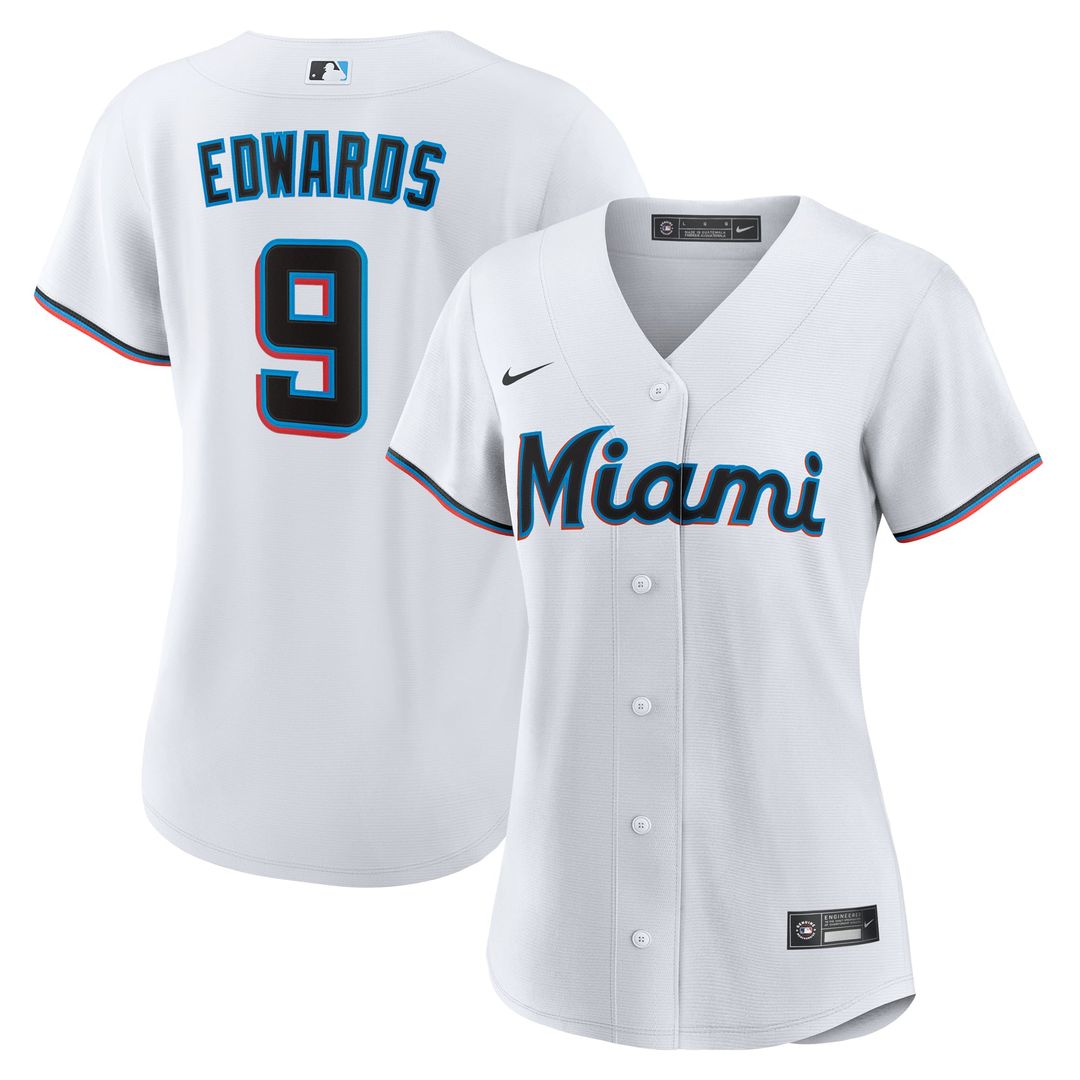 Miami Marlins Xavier Edwards Women's Home Replica Jersey (White)