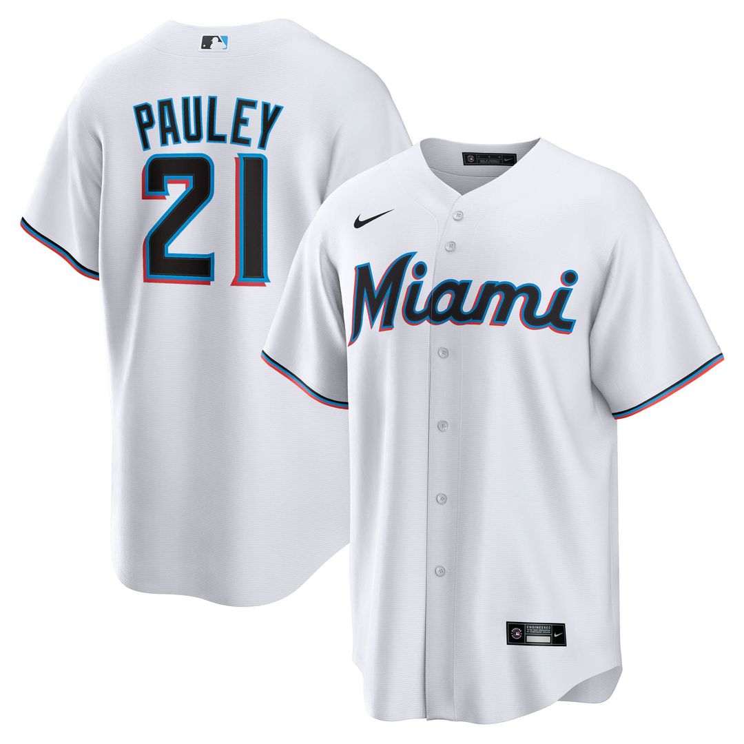 Miami Marlins Graham Pauley Home Replica Jersey (White)