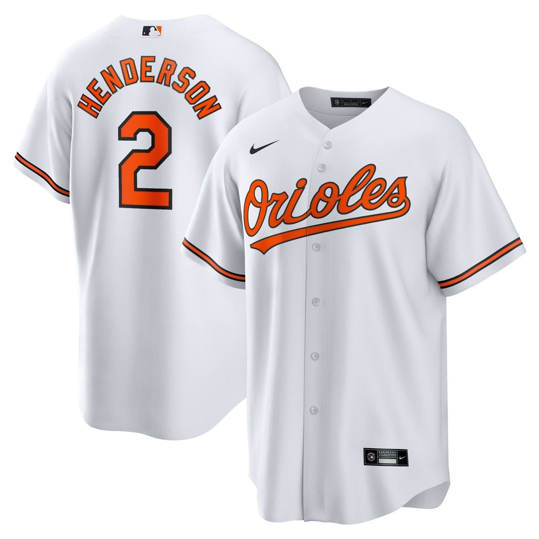 Baltimore Orioles Gunnar Henderson Home Replica Jersey (White)