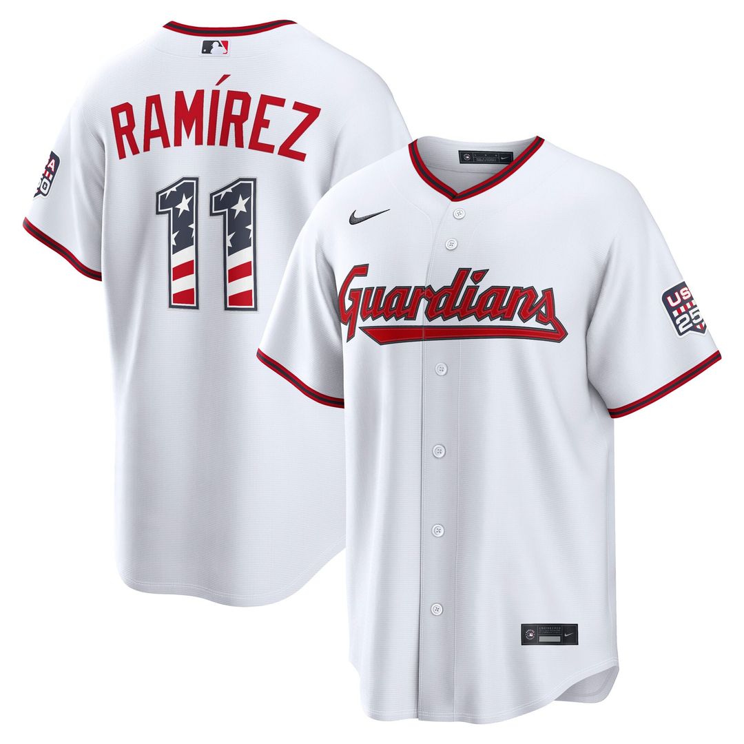 Cleveland Guardians José Ramírez USA 250 Fourth of July Home Stadium Jersey (White)