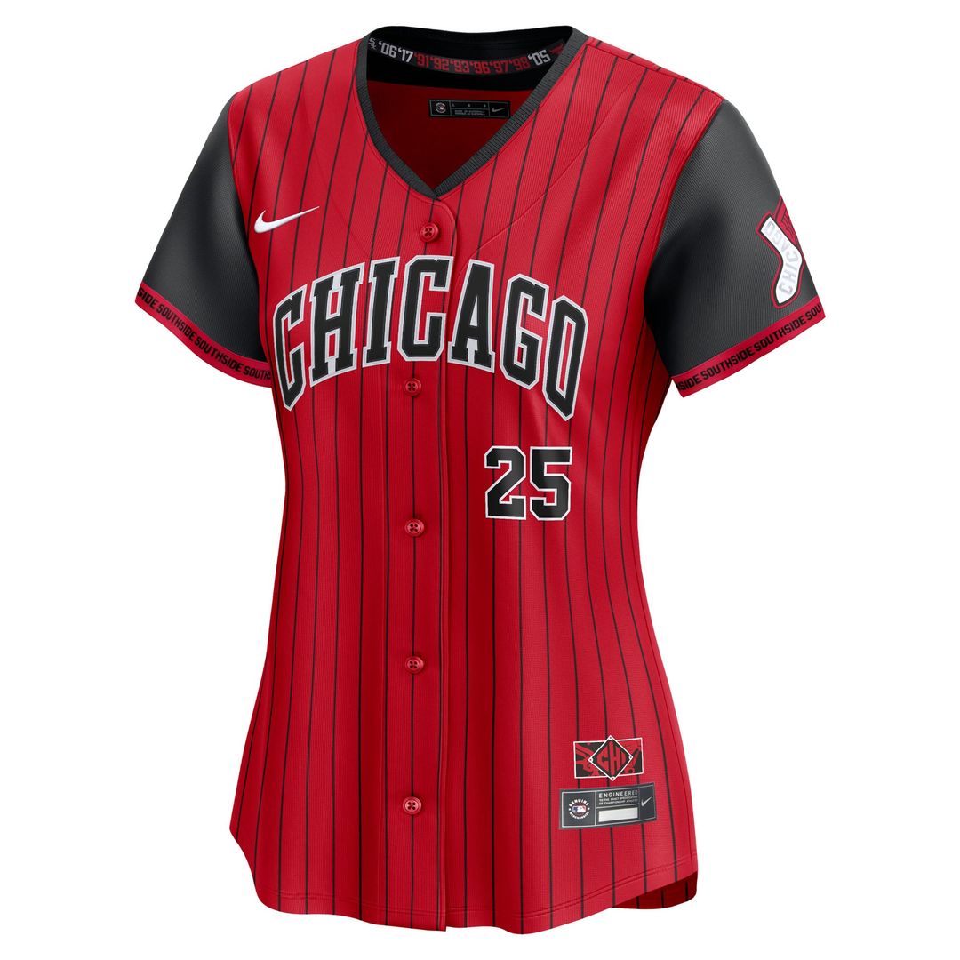 Chicago White Sox Andrew Vaughn Women's 2025 City Connect Limited Jersey (Red/Black)