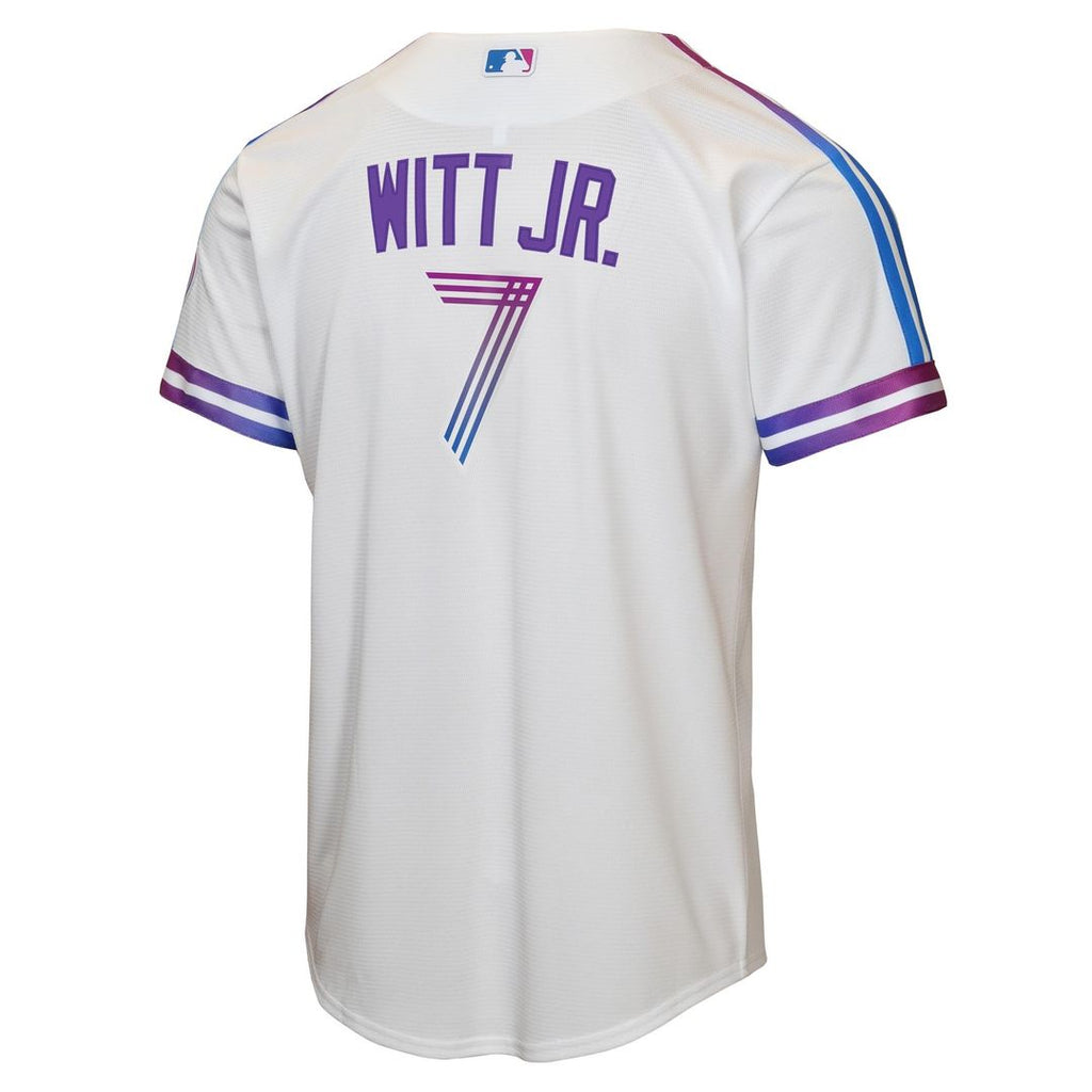 Kansas City Royals Bobby Witt Jr. Youth 2026 City Connect Stadium Jersey (White)