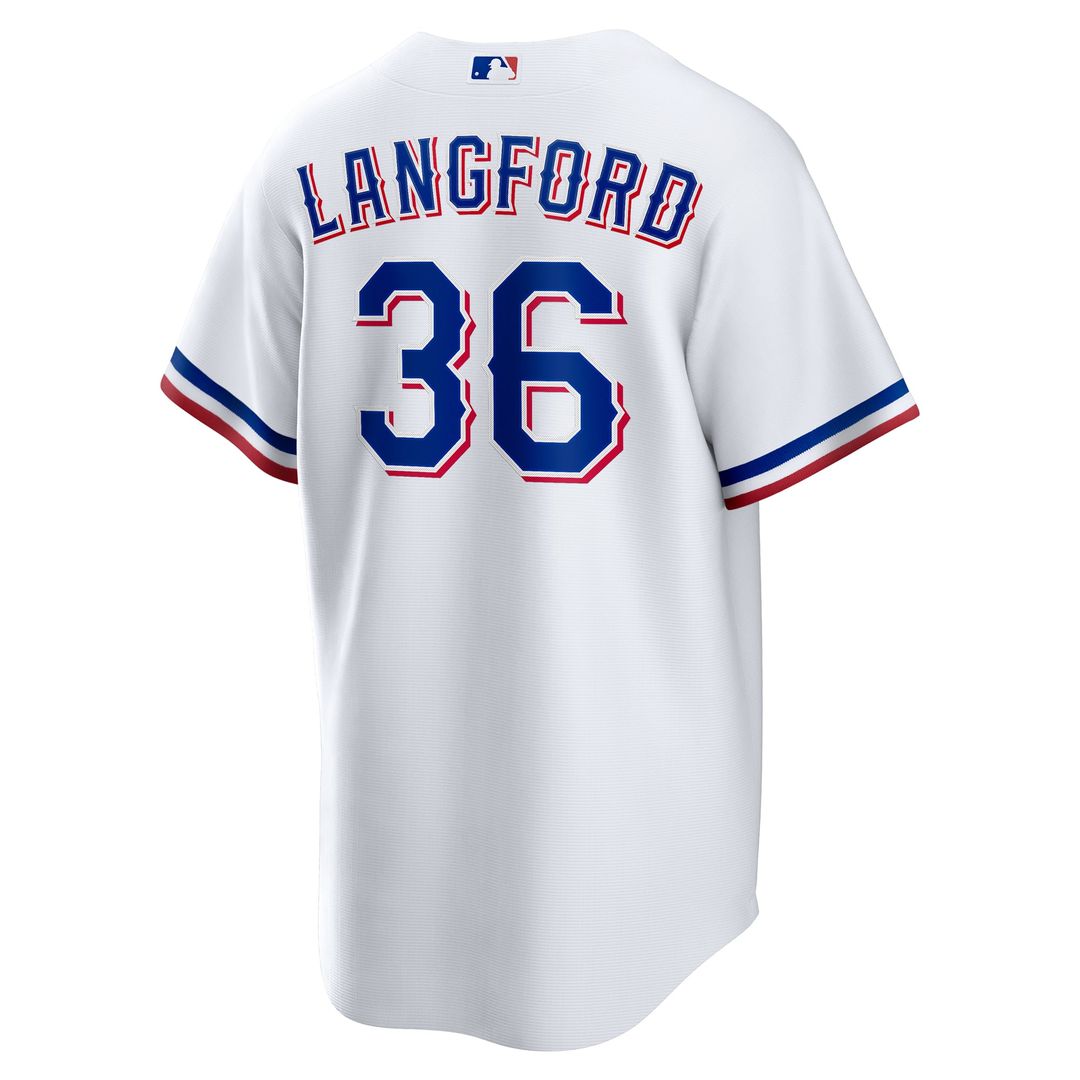 Texas Rangers Wyatt Langford Home Replica Jersey (White)