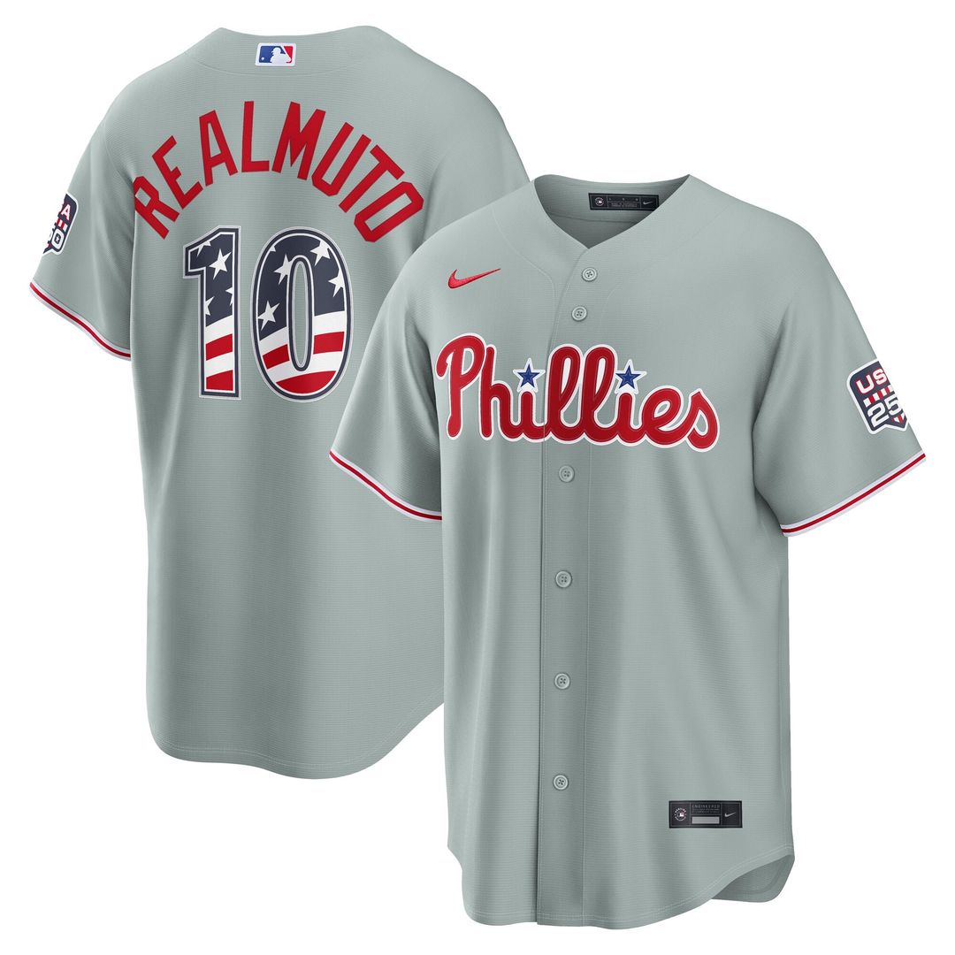 Philadelphia Phillies J.T. Realmuto USA 250 Fourth of July Road Stadium Jersey (Gray)